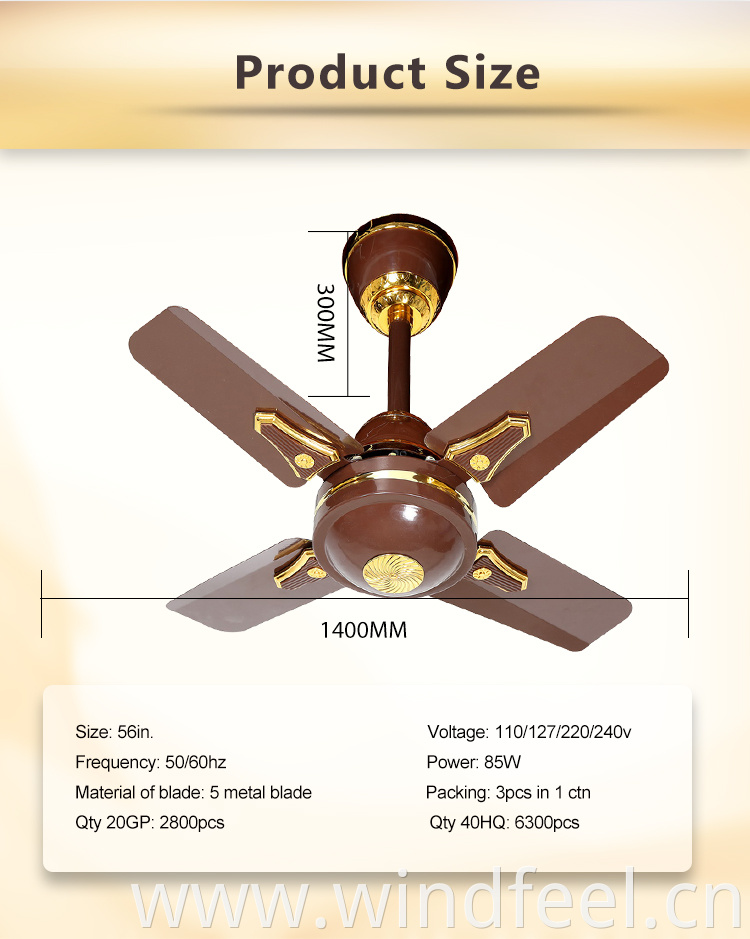 China Supplier High Efficient Simple Modern Small Size 24 Inch AC Copper Motor Custom Wholesale Ceiling Fans